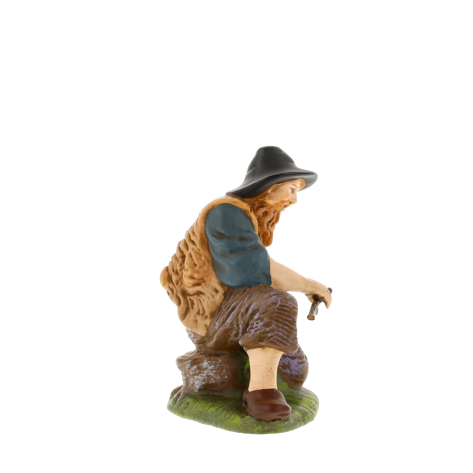 Hirte kniend mit Holz, zu 11cm Krippenfiguren - Original MAROLIN® - Krippenfigur für Ihre Weihnachtskrippe - Made in Germany