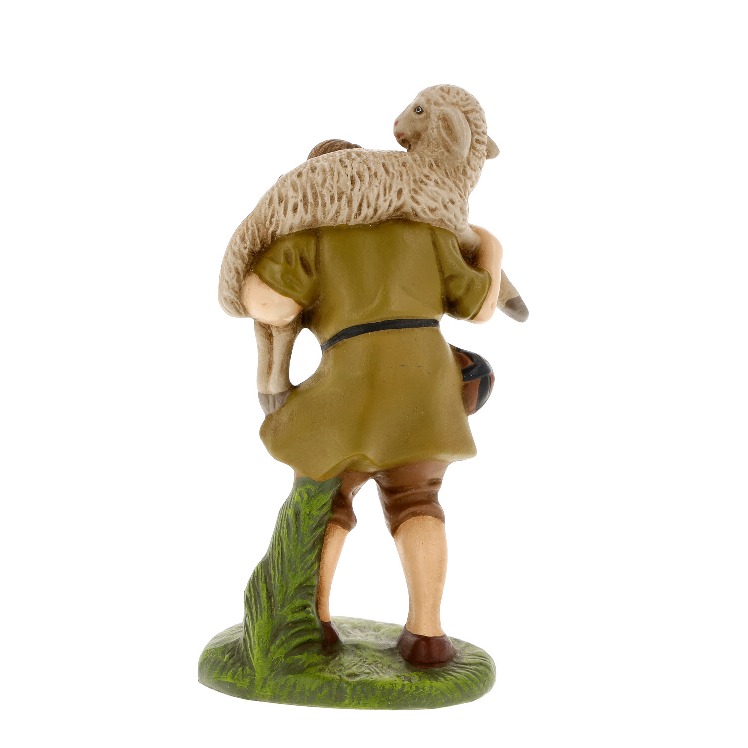 Hirtenjunge mit Schaf auf Schulter, zu 12cm Krippenfiguren - Original MAROLIN®-Krippenfigur für Ihre Weihnachtskrippe - Made in Germany