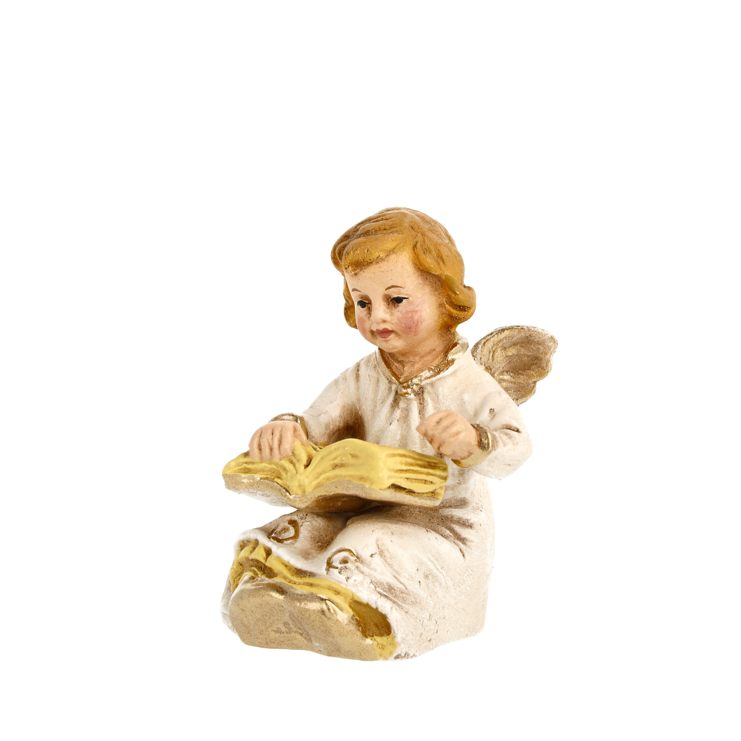 Engel mit Buch (sitzend), antikweiß, zu 11 - 12cm Figuren