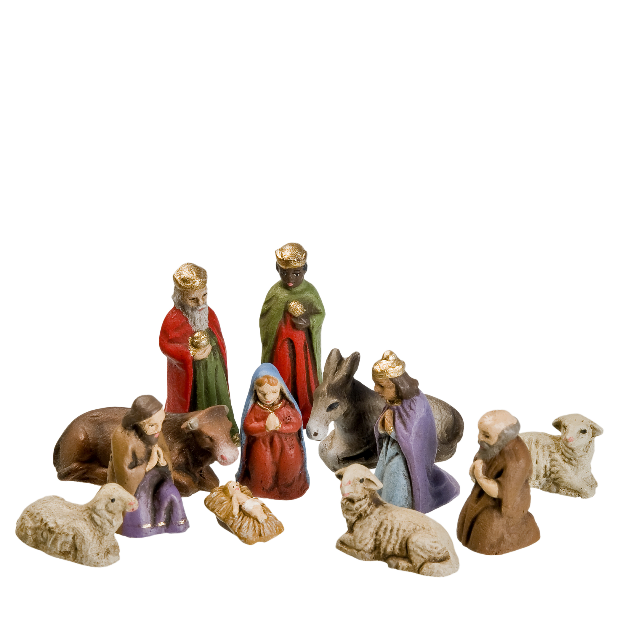 Krippenfiguren Set mit 12 Figuren, 3,5cm Figuren