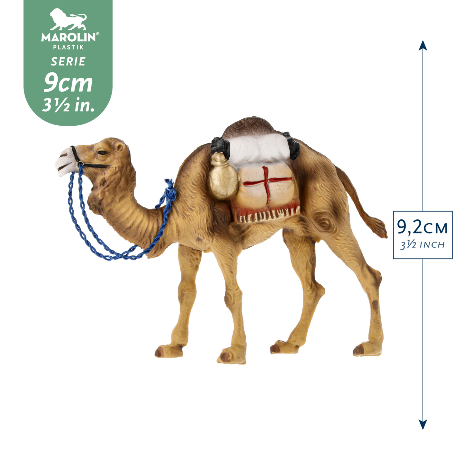 Kamel mit Gepäck, zu 9cm Fig. (Kunststoff) - Marolin Plastik - Krippenfigur aus Kunststoff - made in Germany