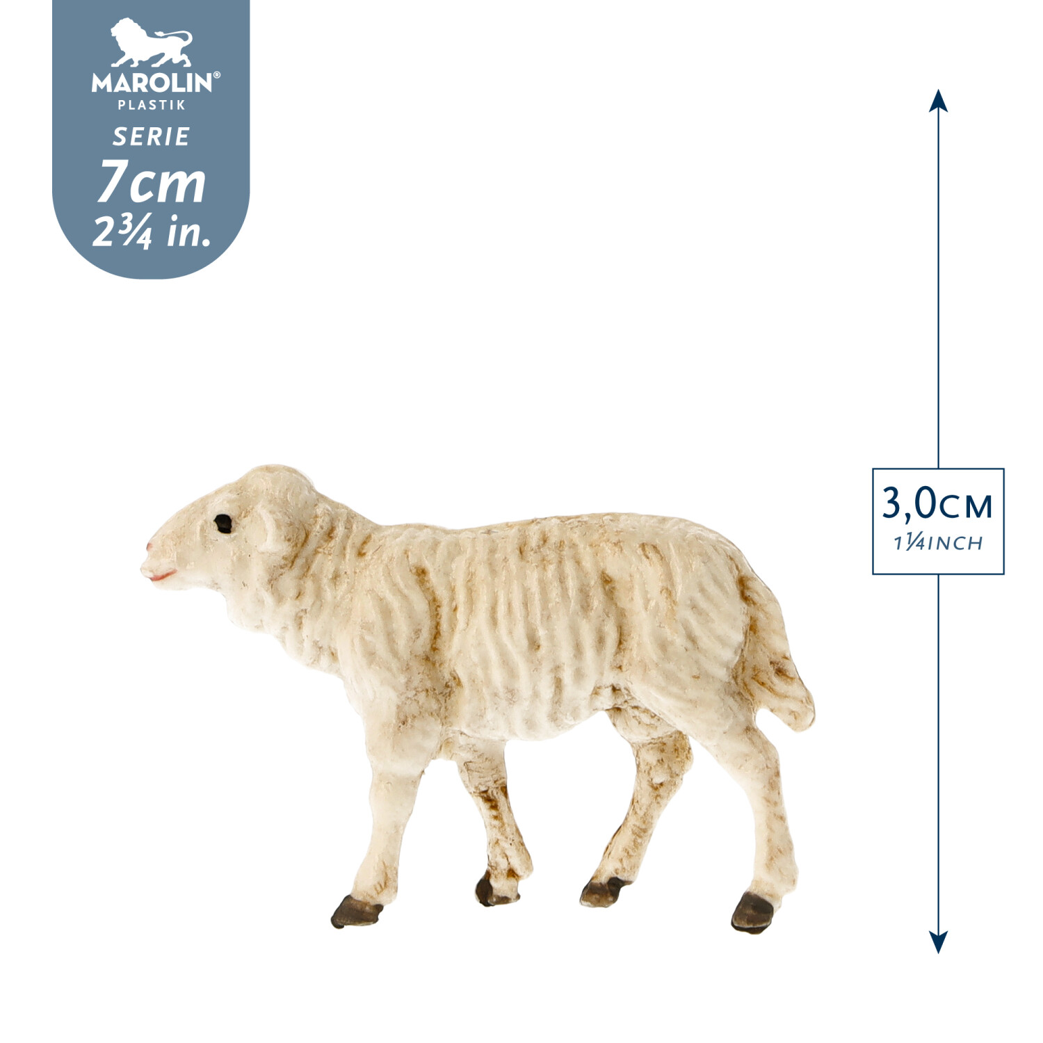 Schaf geradeaus - Marolin Plastik - Krippenfigur aus Kunststoff - made in Germany
