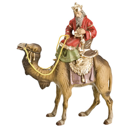 König weiß (Balthasar) zu Kamel, zu 10 - 11cm Krippenfiguren - Original MAROLIN® - Krippenfigur für Ihre Weihnachtskrippe - Made in Germany