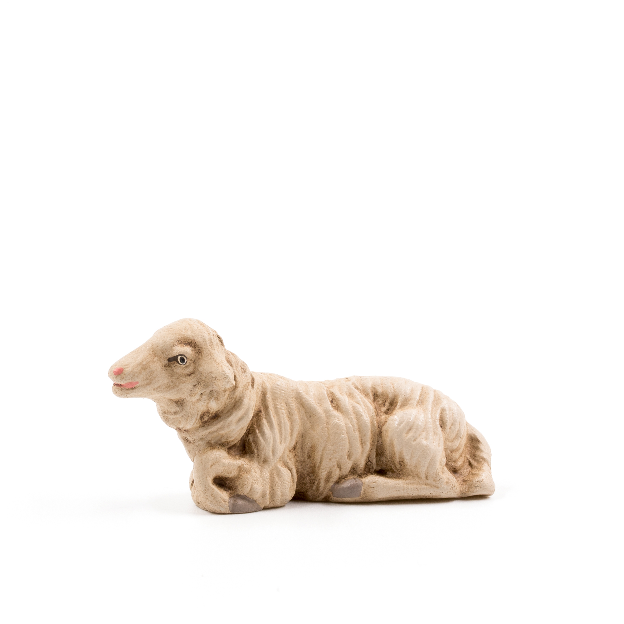 Schaf liegend, zu 10cm Krippenfiguren - Original MAROLIN® - Krippenfigur für Ihre Weihnachtskrippe - Made in Germany
